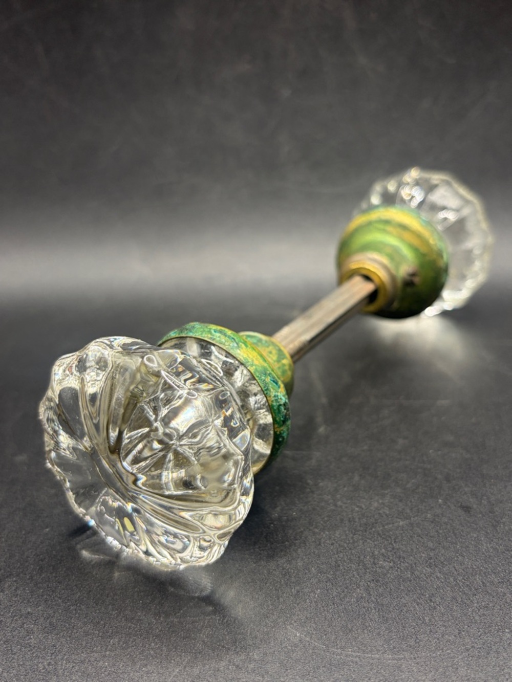 Vintage Clear Scalloped Glass Doorknob Door Knob Handle Architectural Salvage